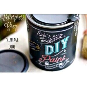 NEW Debi's Design Diary DIY Chalk Paint in Letterpress Gray 16 fl oz Pint